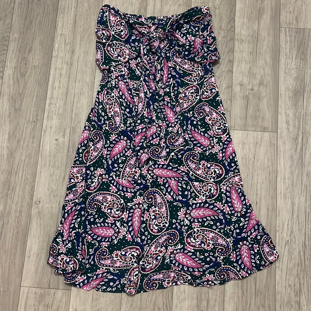 Boden floral strapless tie chest line 4P dress